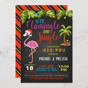 Flamingle & Jingle Fête Invitation - Bl