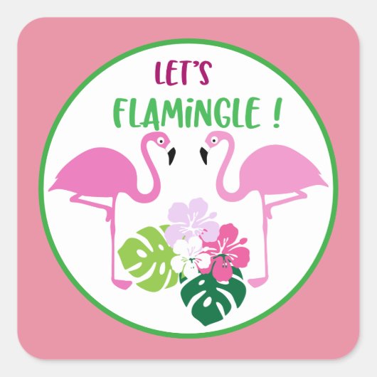 Flamingle Mots autocollant de plage (Devant)