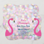 Flamingle Sweet sixteen Invitation (Devant / Derrière)