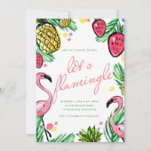 Flamingle Tropical Anniversaire Invitation (Devant)