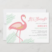 Flamingle Tropical Invitation de premier anniversa (Devant)