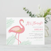 Flamingle Tropical Invitation de premier anniversa (Debout devant)