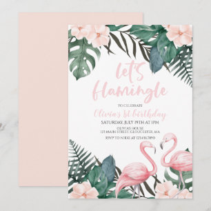 Flamingle Tropische verjaardag flamingo Kaart