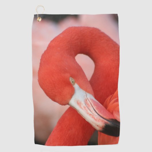 Flamingo 001 golfhanddoek (Voorkant)