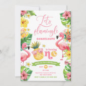 Flamingo 1e verjaardag kaart (Voorkant)