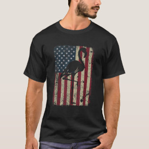 flamingo 4 juli amerikaanse vlag grappig P T-shirt