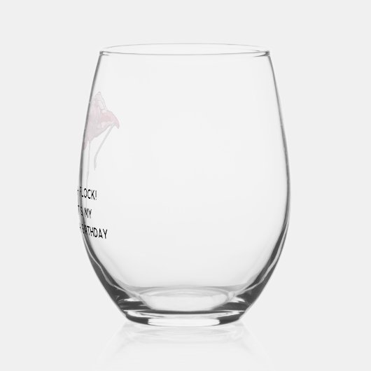 Flamingo 50e verjaardag Custom Party Wijnglas Zonder Voet (Links)