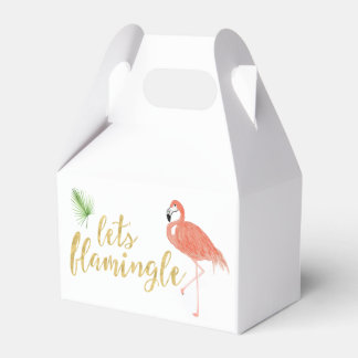 Flamingo Aangepaste geschenkdoos - Gable Bedankdoosjes