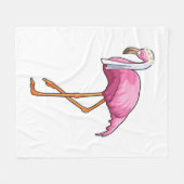 Flamingo als bruid met sluier fleece deken (Voorkant (Horizontaal))