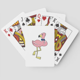 Flamingo als Gentleman met Stropdas Pokerkaarten