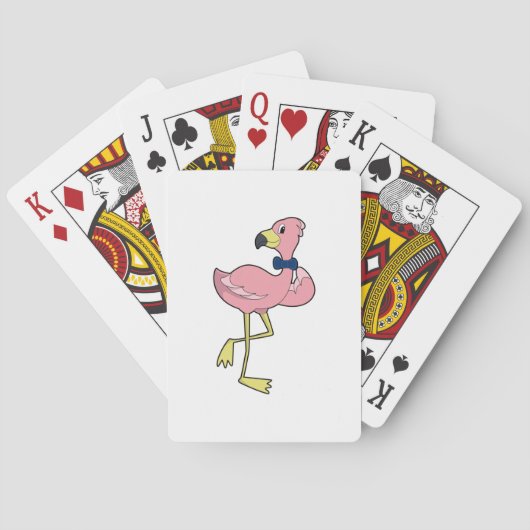 Flamingo als Gentleman met Stropdas Pokerkaarten (Achterkant)