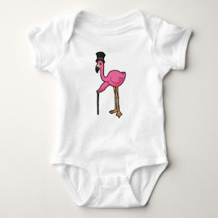 Flamingo als gom met Pet en stok Romper