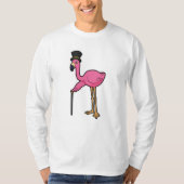 Flamingo als gom met Pet en stok T-shirt (Voorkant)