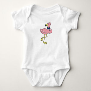 Flamingo als heer met das romper