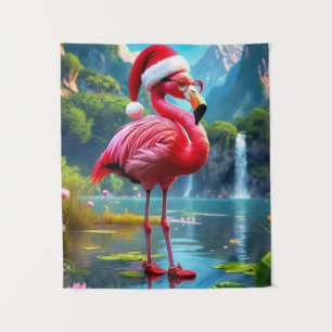 Flamingo als Kerstman-47476 Wandkleed