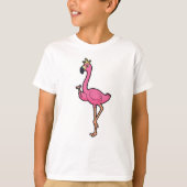 Flamingo als koning met kroon en personeel t-shirt (Voorkant)