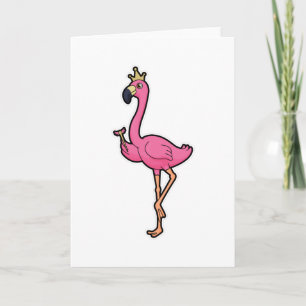 Flamingo als Koning met Kroon & Staf Kaart