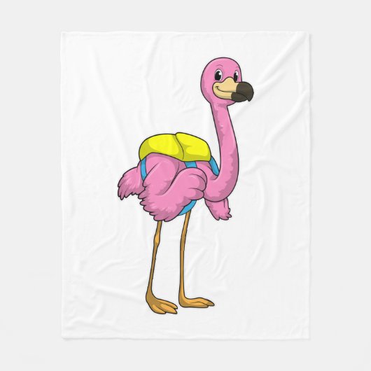 Flamingo als leerlingen met schooltas fleece deken (Voorkant)