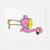 Flamingo als leerlingen met schooltas fleece deken (Voorkant (Horizontaal))