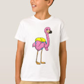 Flamingo als leerlingen met schooltas t-shirt (Voorkant)