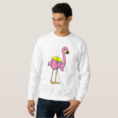 Flamingo als leerlingen met schooltas trui (Voorkant volledig)