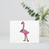Flamingo als monteur met sleutel briefkaart (Staand voorkant)