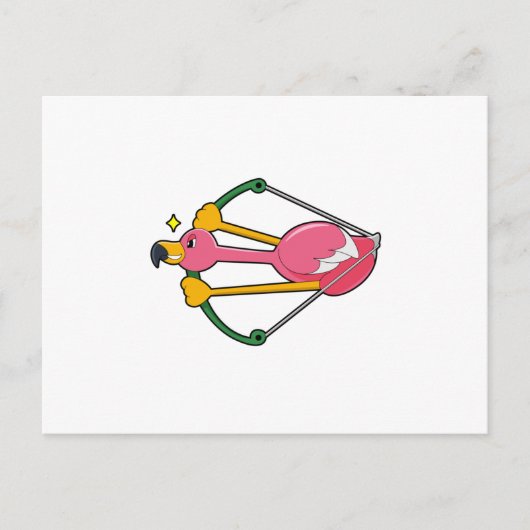 Flamingo als Pijl met Boog Briefkaart (Voorkant)