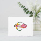 Flamingo als Pijl met Bow Briefkaart (Staand voorkant)