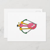 Flamingo als Pijl met Bow Briefkaart (Voorkant / Achterkant)