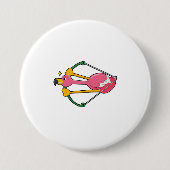 Flamingo als Pijl met Bow Ronde Button 7,6 Cm (Voorkant)