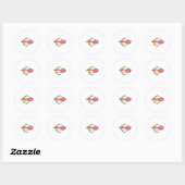 Flamingo als Pijl met Bow Ronde Sticker (Vel)