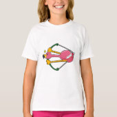 Flamingo als Pijl met Bow T-shirt (Voorkant)