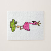 Flamingo als prinses met Kroon Legpuzzel (Horizontaal)
