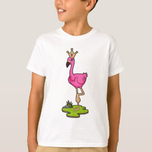 Flamingo als prinses met Kroon T-shirt
