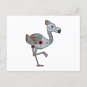 Flamingo als Robot Briefkaart