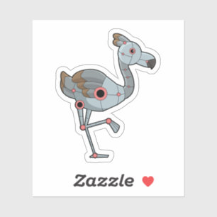 Flamingo als Robot Sticker