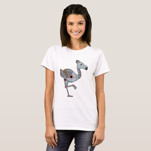 Flamingo als Robot T-shirt (Voorkant volledig)