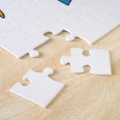 Flamingo als Surfer met Surfboard Legpuzzel (Zijkant)