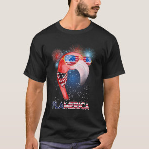 Flamingo American Flag Flamerica 4 juli Verenigde T-shirt