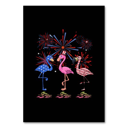Flamingo American Flag voor 4 juli Kaart (Voorkant)