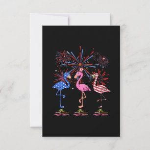Flamingo American Flag voor 4 juli RSVP Kaartje