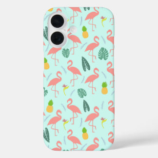 Flamingo & Ananas - Zomer Patroon iPhone 16 Hoesje