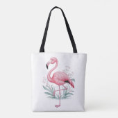 Flamingo and Flowers Draagtas (Achterkant)