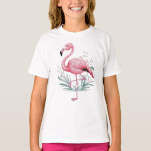 Flamingo and Flowers T-shirt