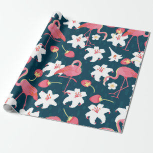 Flamingo and Lilies Tropische naadloze vlek Cadeaupapier