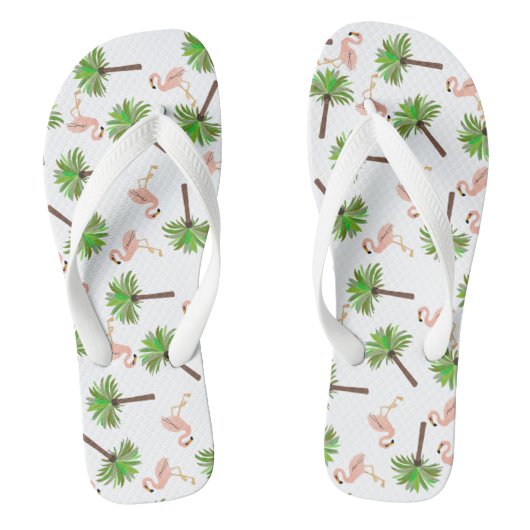Flamingo and Palm Tree Pattern Teenslippers (Voetbed)