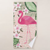 Flamingo and palm trees seamless pattern illustrat (Serviette de bain)