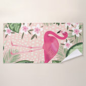 Flamingo and palm trees seamless pattern illustrat (Serviette de bain)