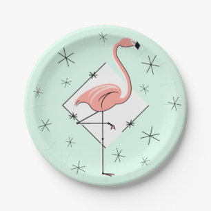 Flamingo Aqua diamantpapier bord