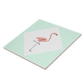 Flamingo Aqua Diamond Tegeltje (Zijkant)